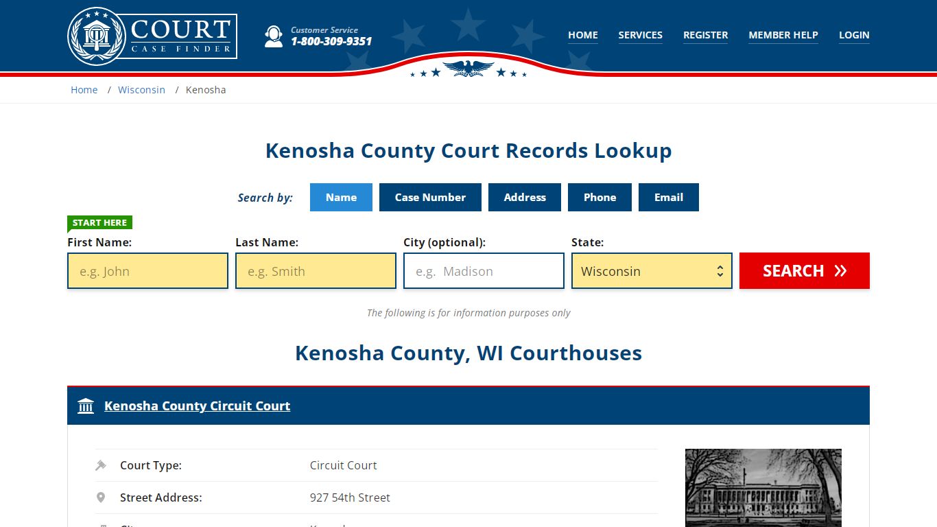 Kenosha County Court Records | WI Case Lookup - CourtCaseFinder.com